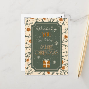 Eeuwig groene kussen onder de mistletoe kerst briefkaart