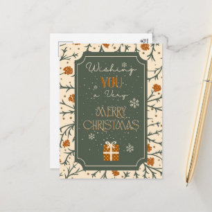 Eeuwig groene kussen onder de mistletoe kerst feestdagenkaart