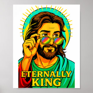 Eeuwig Koning Cool Jezus Christelijk Anime Manga P Poster