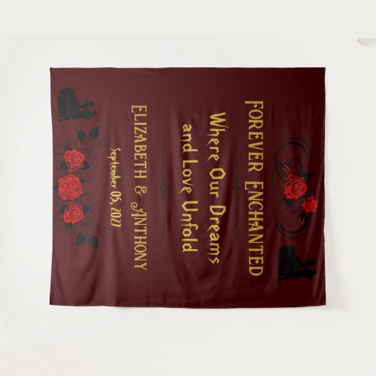 Eeuwig Romantische Trouw Achtergrond Wandkleed (Voorkant (horizontaal))