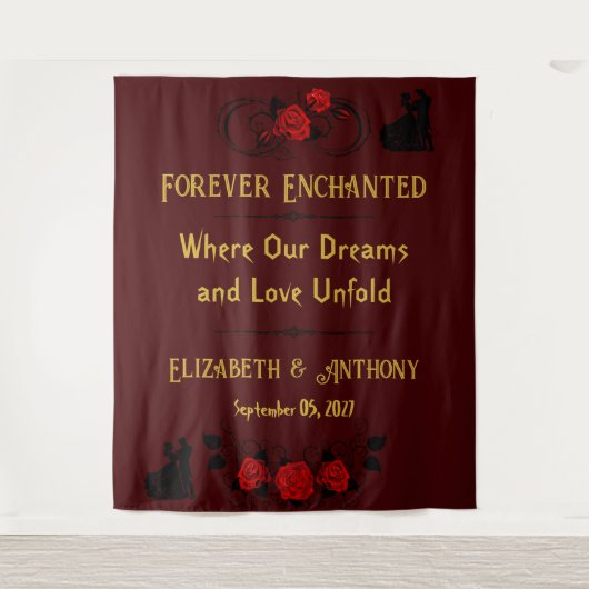 Eeuwig Romantische Trouw Achtergrond Wandkleed (Voorkant)