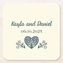 Eeuwige bloei vierkante kartonnen onderzetter