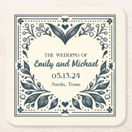 Eeuwige bloei vierkante kartonnen onderzetter