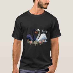 Eeuwige Bond, zwart-witte zwanen in liefde. T-shirt
