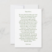 "Eeuwige Bonden: oprechte Moederdag-groet Bedankkaart (Achterkant)