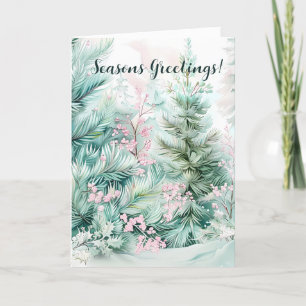 Eeuwige elegant in pastelbloesems feestdagen kaart