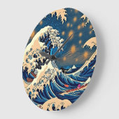 Eeuwige elegantie: Groovy Retro Wave Grote Klok (Hoek)