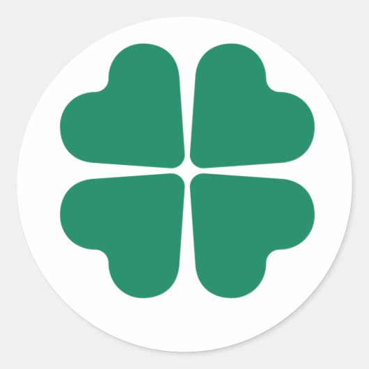 Eeuwige Fortuin: Vierbladig ontwerp Ronde Sticker (Voorkant)