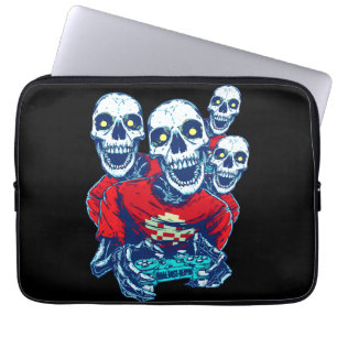 Eeuwige Gaming Broederschap: De Rode Gamer Skelet Laptop Sleeve