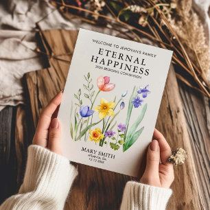 Eeuwige Gelukzaligheid JW Doop met Lente Bloemen Kaart