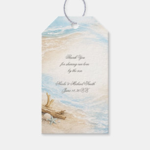 Eeuwige Getijden Kust Waterverf Strand Bruiloft Cadeaulabel