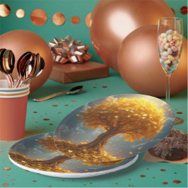 Eeuwige gouden geldboom papieren bordje