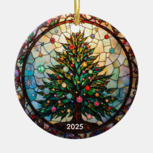 Eeuwige Groen: Glas in lood Keramisch Ornament