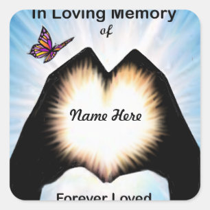 Eeuwige hand hart vierkante sticker