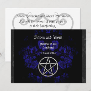 Eeuwige Handfasting/Huwelijk Pentagram Blauw Ste Kaart