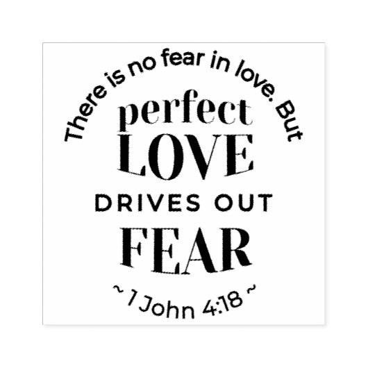 Eeuwige liefde - 1 Johannes 4:18 Schriftgedeelte K Rubberstempel (Afrduk)