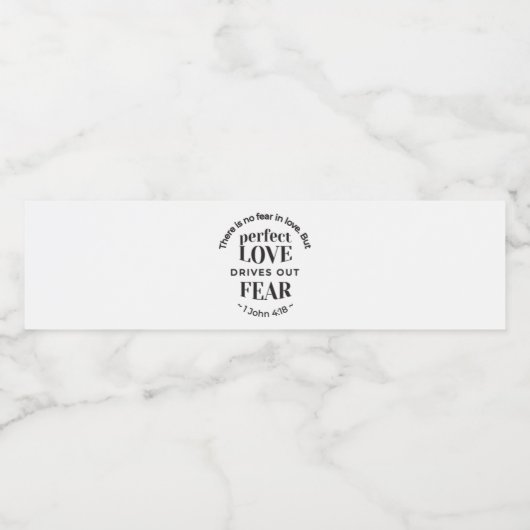 Eeuwige liefde - 1 Johannes 4:18 Schriftgedeelte K Waterfles Etiket (Enkel label)