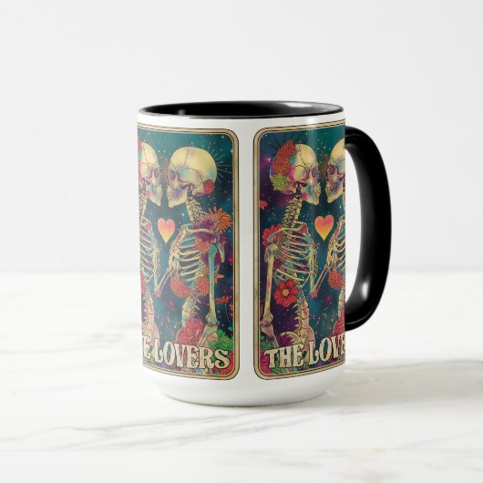 Eeuwige Liefde brouwt hier! ☕💀❤️ de geliefden Tar Mok (Voorkant rechts)