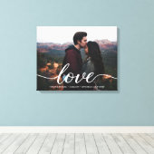 "Eeuwige Liefde" Gepersonaliseerde bruiloft Welkom Canvas Afdruk (Insitu (Houten vloer))
