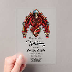 Eeuwige liefde in de schaduw van rozen. acryl uitnodigingen