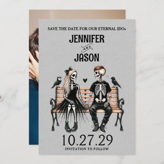 Eeuwige liefde, red de datum save the date (Voorkant / Achterkant)