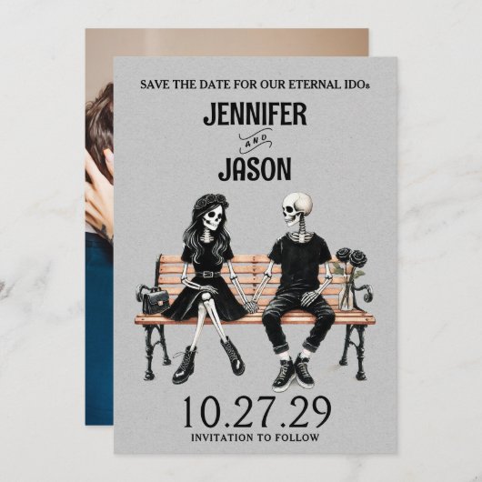 Eeuwige liefde, red de datum save the date (Voorkant / Achterkant)