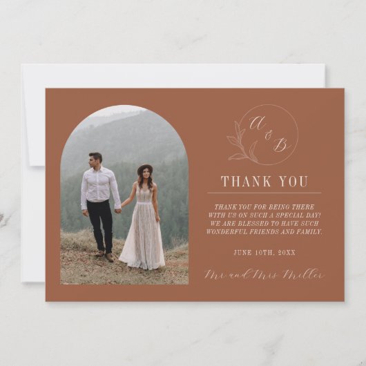 eeuwige liefde | terracotta | Bruiloft Bedankkaart (Voorkant)