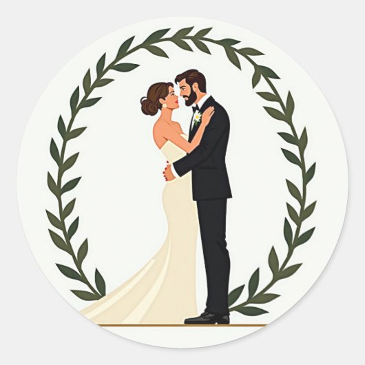 Eeuwige Liefde Trouwpaar Sticker (Voorkant)