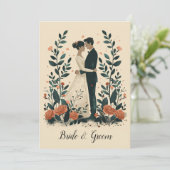 Eeuwige omhelzing bruiloft kaart (Staand voorkant)