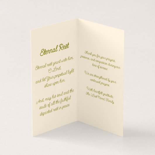 Eeuwige Rust Dank U wel Opmerking Kaart (Binnen)