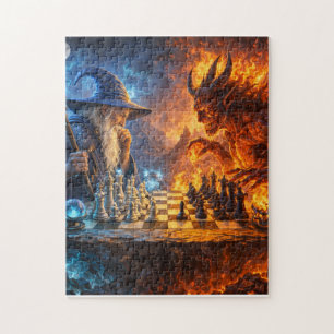 Eeuwige Schaakmat: Tovenaar vs Duivel Schaakduel Legpuzzel