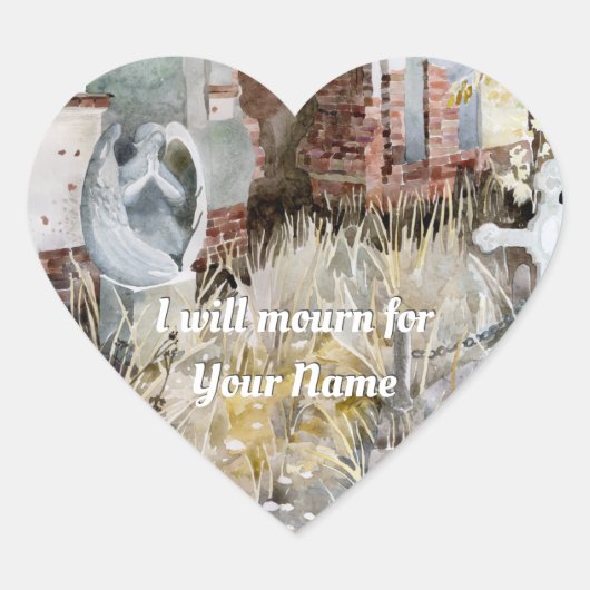 Eeuwige stilte op het kerkhof hart sticker (Voorkant)