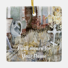 Eeuwige stilte op het kerkhof keramisch ornament