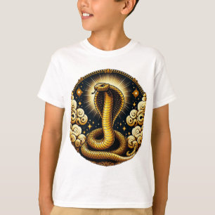 Eeuwige straling: de gouden slang t-shirt