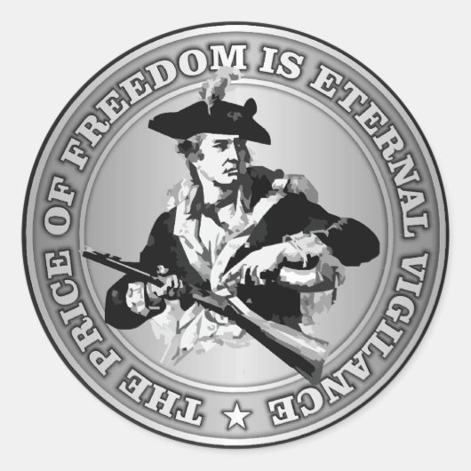 Eeuwige waakzaamheid ronde sticker (Voorkant)