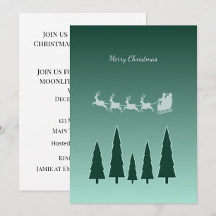 Eeuwiggroene slee kerst uitnodiging gloed