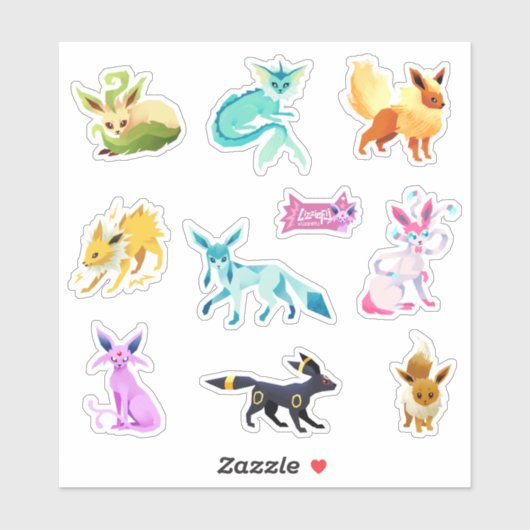 Eeveelutions sticker set (Feuille)