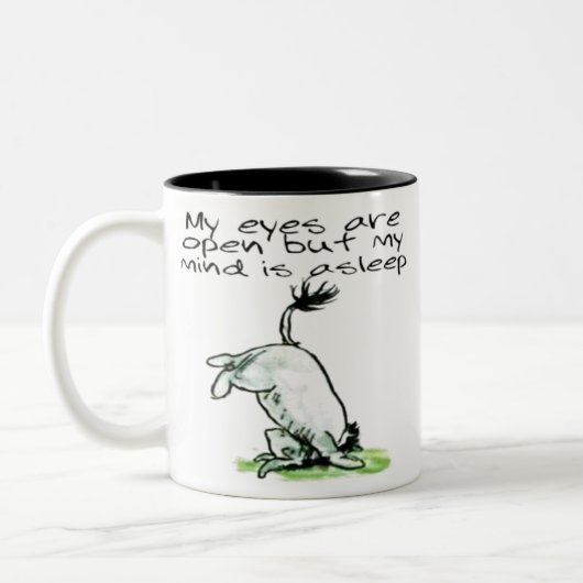 Eeyore drôle citation mug 'mes yeux sont ouverts' (Gauche)