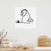 Eeyore regarde sa queue Poster noir et blanc (Cuisine)