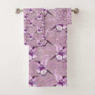 Efemeer Lavendel Papier Serie Ontwerp 10 Bad Handdoek