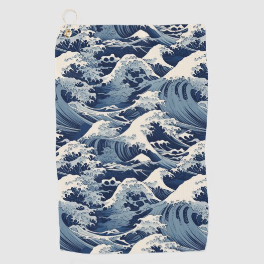 efemere kam: Hokusai-golven opnieuw voorgesteld Golfhanddoek (Voorkant)