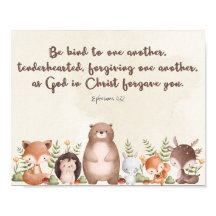 Efeze 4:32 kinderkamer muurkunst poster afdruk