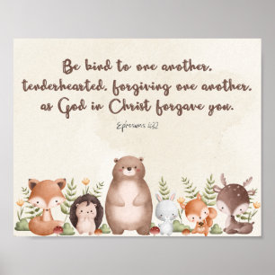 Efeze 4:32 kinderkamer muurkunst poster afdruk