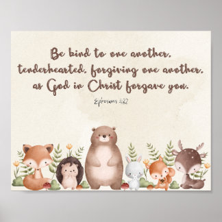 Efeze 4:32 kinderkamer muurkunst poster afdruk