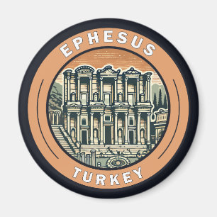 Efeze Turkije Illustratie Travel Art Badge Magneet