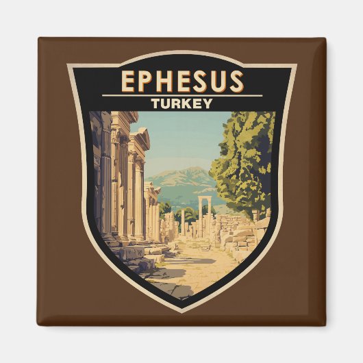 Efeze Turkije Travel Art Vintage Magneet (Voorkant)