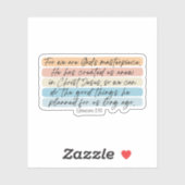 Efeziërs 2:10 Goden Meesterwerk Sticker (Vel)