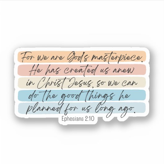 Efeziërs 2:10 Goden Meesterwerk Sticker (Voorkant)