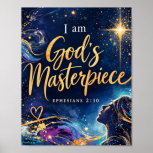 Efeziërs 2:10 Ik Ben Gods Meesterwerk Christelijk Poster