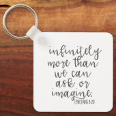 Efeziërs 3:20 Oneindig meer Bijbel Schrift Kunst Sleutelhanger (Voorkant)